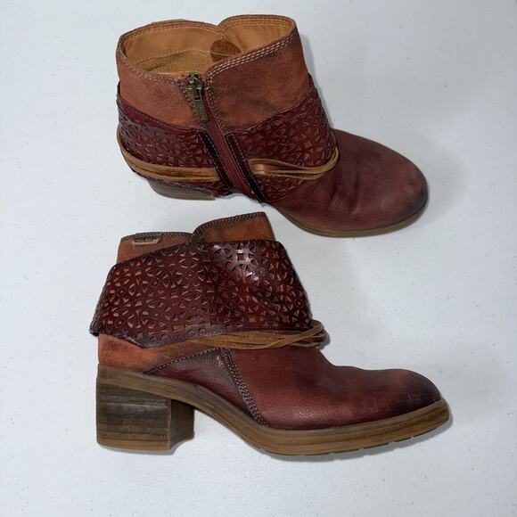 Pikolinos Women’s Lyon Ankle Boot Burgundy Red Leather Size 37 - Picture 2 of 9